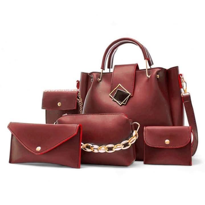 Rexin Plain Hand Bag set 5
