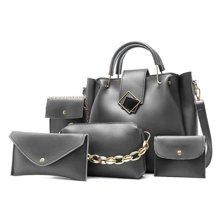Rexin Plain Hand Bag set 5