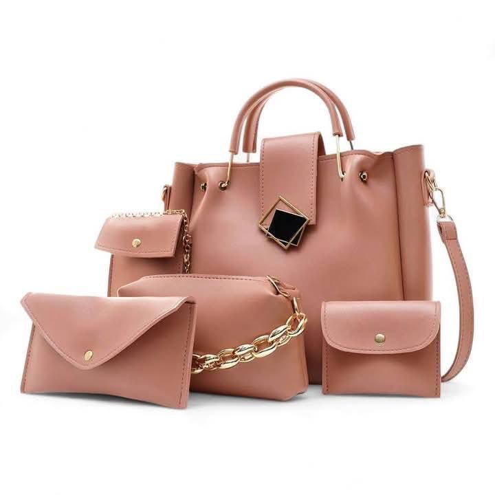 Rexin Plain Hand Bag set 5