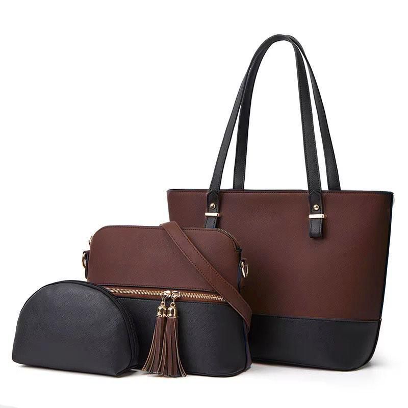 REXINE PLAIN SHOULDER BAG 3 pcs